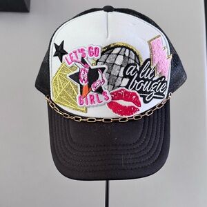 New trucker hat with fun patches.  Adjustable size.